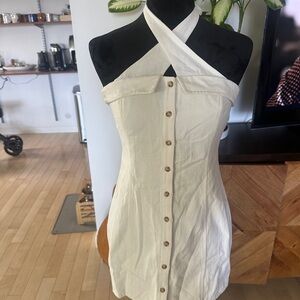 White Halter Dress